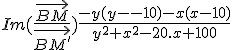 3$Im(\frac{\vec{BM}}{\vec{BM^'}})=\frac{-y(y-10)-x(x-10)}{y^2+x^2-20.x+100}